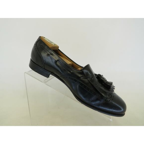Salvatore Ferragamo Black Leather Kilt Tassel Loafers Dress Shoes Mens Size 9 D main image 8